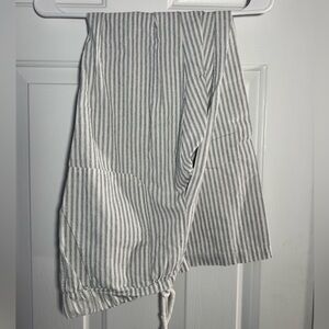 Striped Drawstring Linen Pants